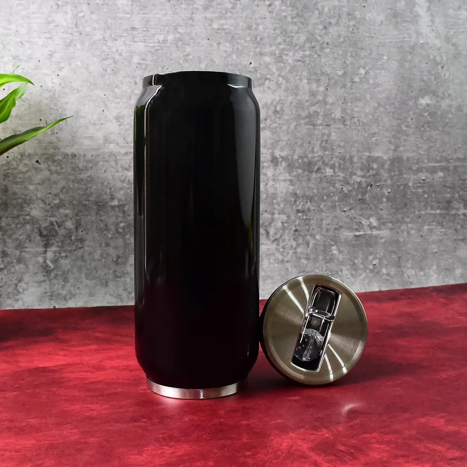 Stainless Steel Can-Shaped Vacuum Flask Built-In Straw 500ml Approx, Tumbler (1 Pc) - Image 3