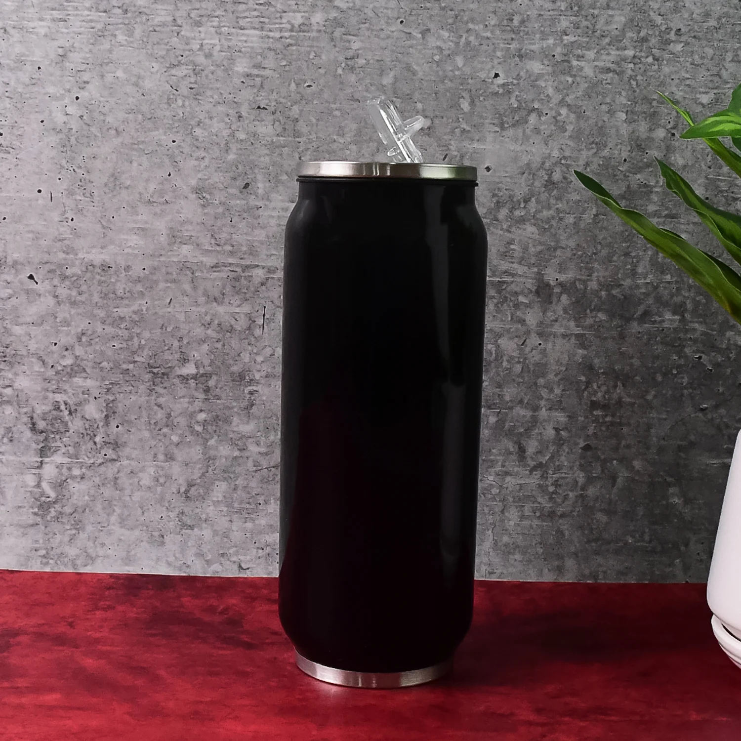 Stainless Steel Can-Shaped Vacuum Flask Built-In Straw 500ml Approx, Tumbler (1 Pc) - Image 6