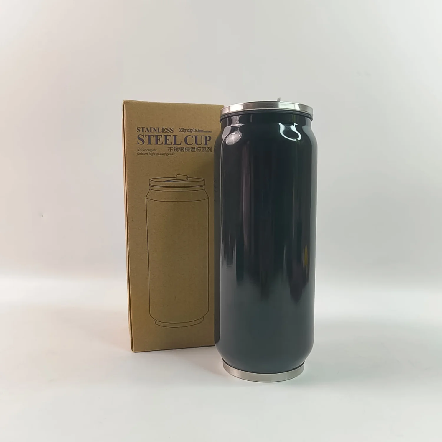 Stainless Steel Can-Shaped Vacuum Flask Built-In Straw 500ml Approx, Tumbler (1 Pc) - Image 8