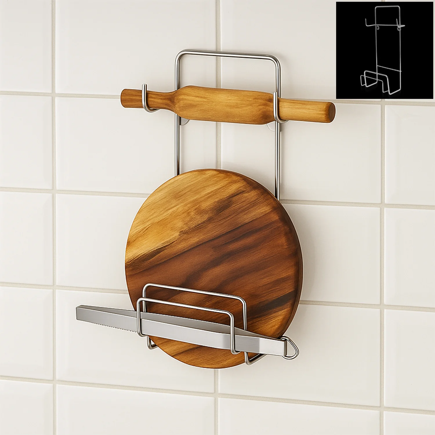 Chakla, Belan, Chimta Stand Multi-Purpose Rack for Kitchen (1 Pc )
