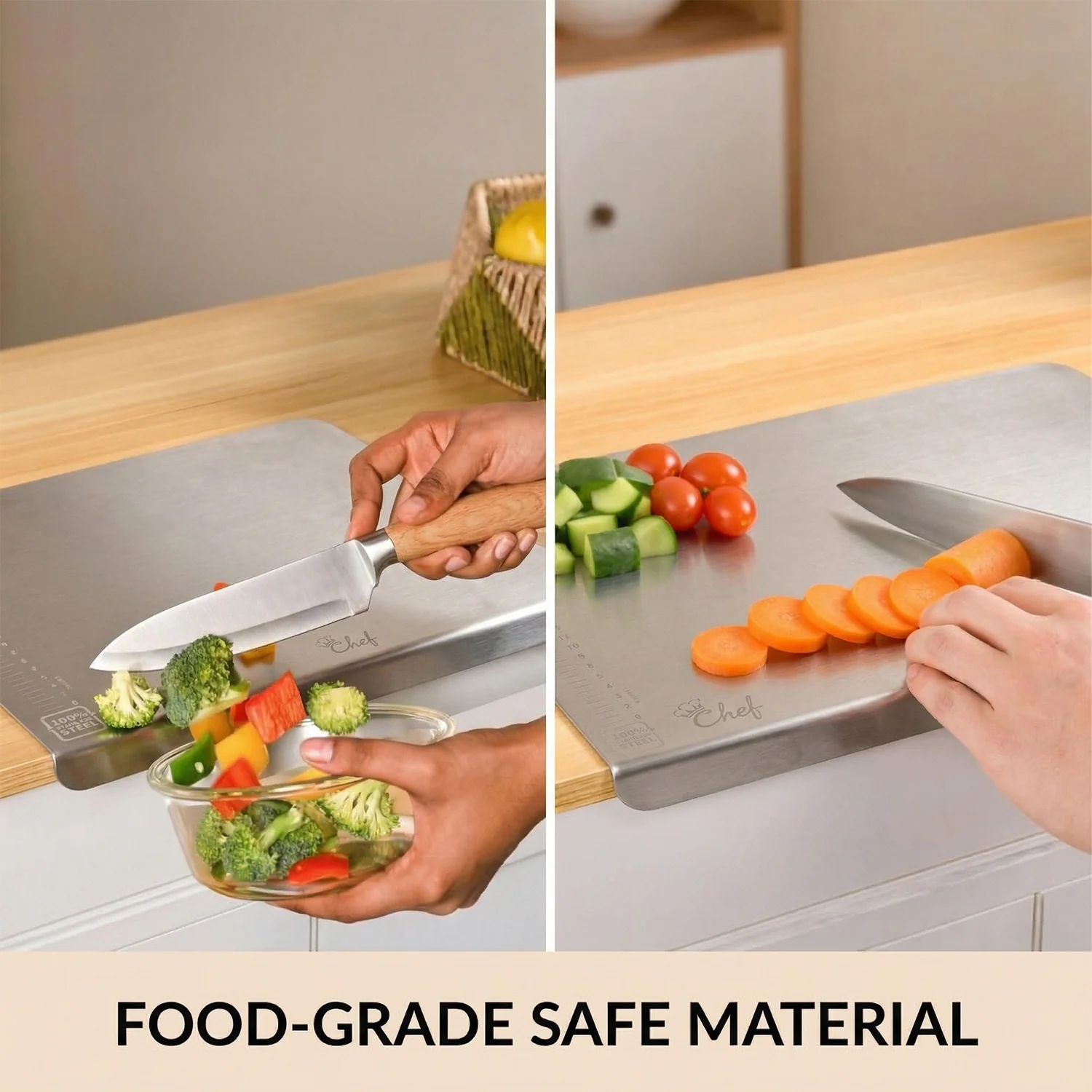 Stainless Steel Chopping Board 35.5x29 Cm, 1mm Thickness 1 Pc - Image 3
