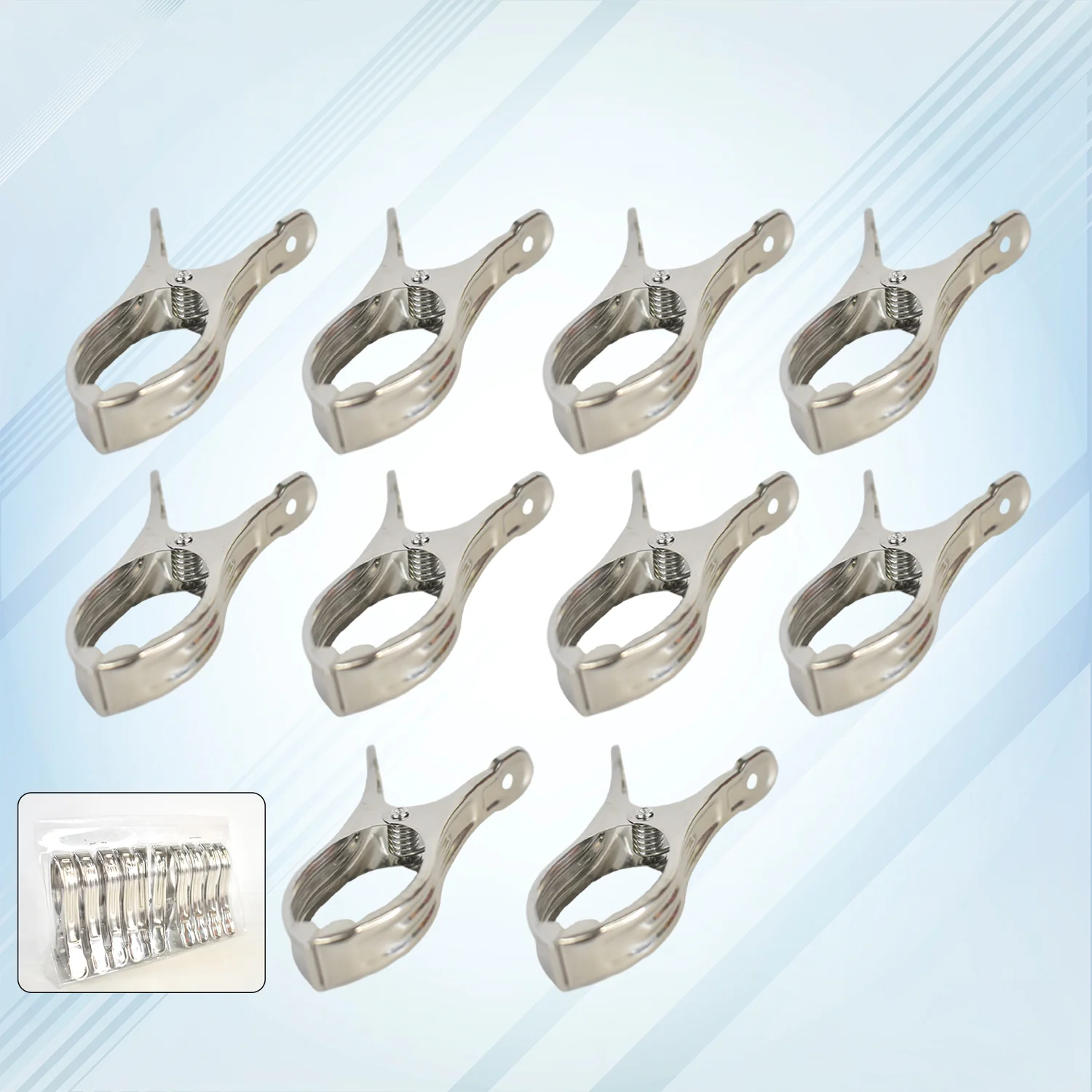 Stainless Steel Clothes pins Beach Towel Clips (10 Pcs Set) - Image 3