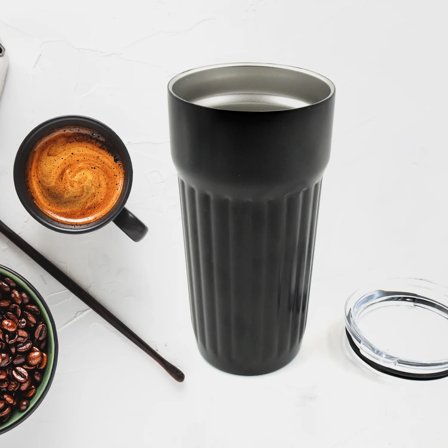Stainless Steel Vacuum Insulated Travel Mug with Lid (1 Pc) - Coffee, Tea, Tumbler (1 Pc) - Image 6