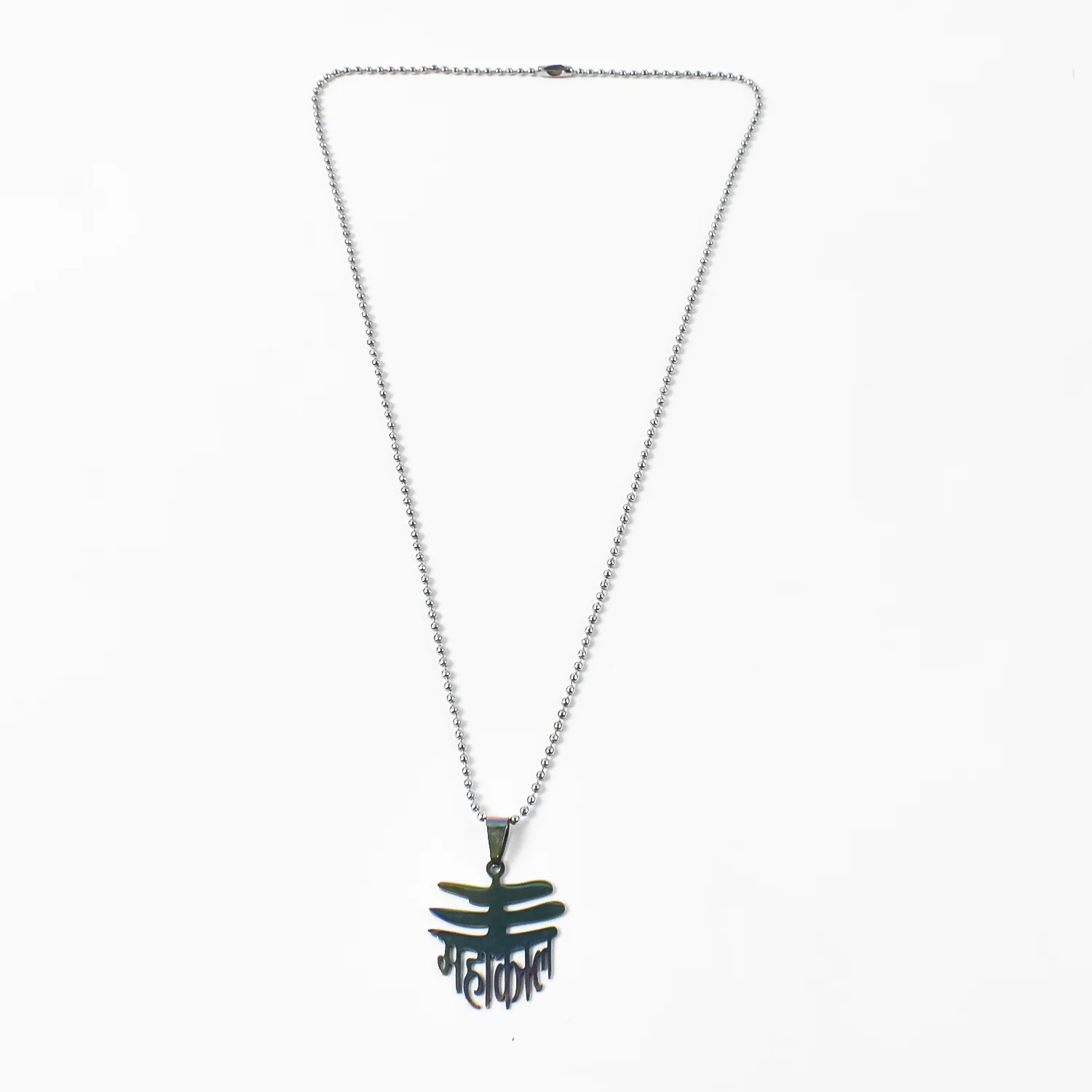 Stainless Steel Colourful Mahakaal Pendent Chain Necklace (1 Pc) - Image 5