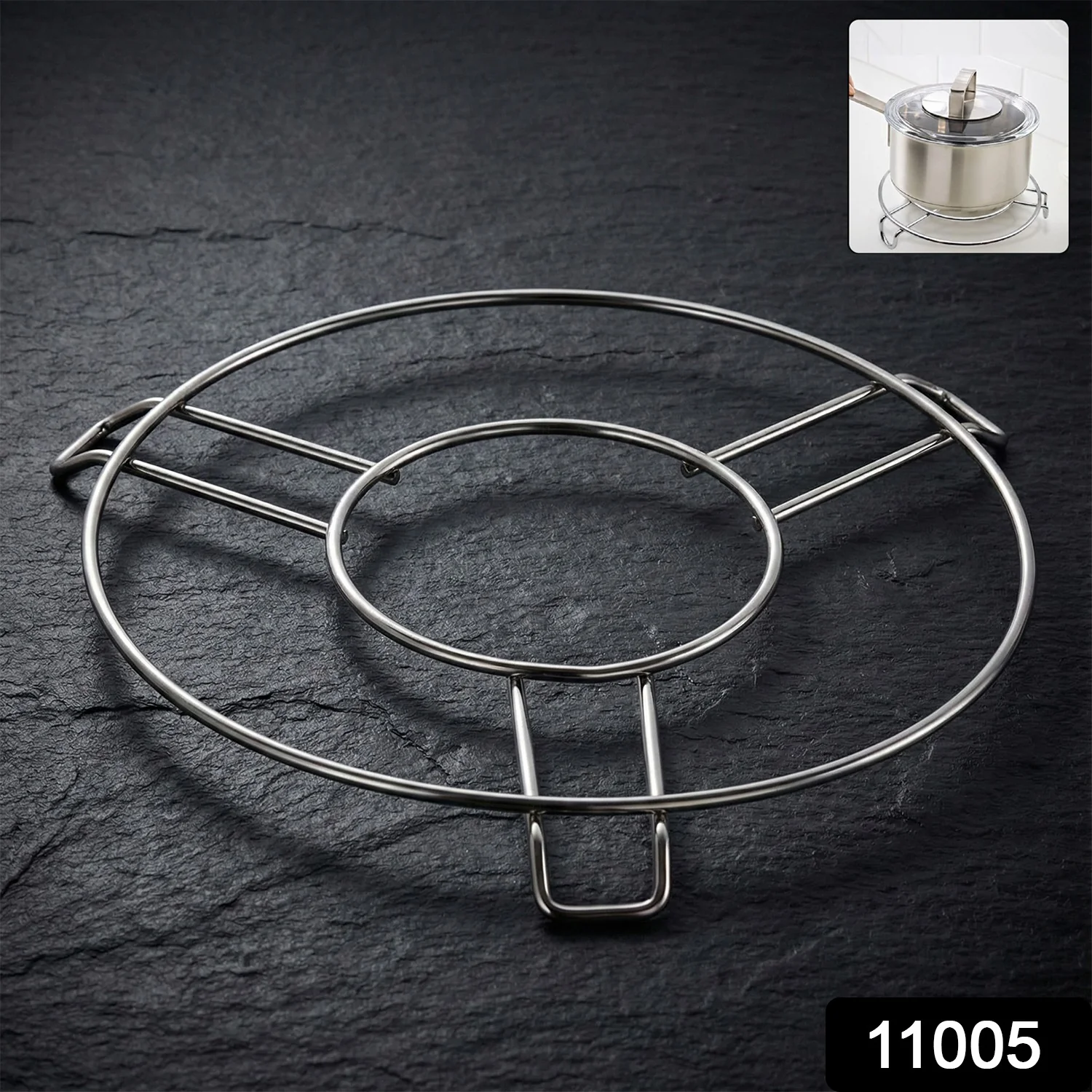 Stainless Steel Round Table Ring Hot Pot Stand (1 Pc) - Image 2