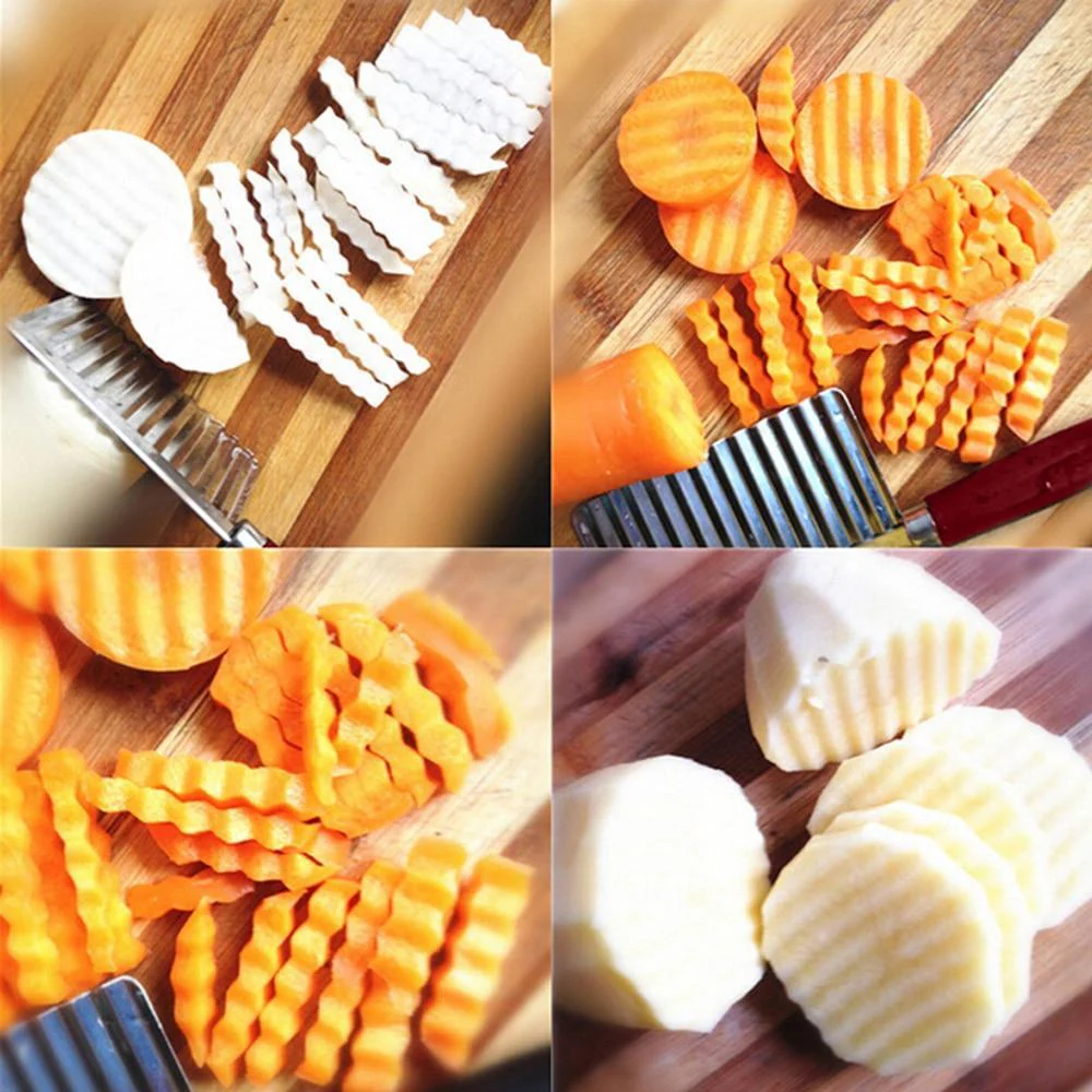 Stainless Steel Crinkle Cutter Knife for Salad and Vegetables - Image 4