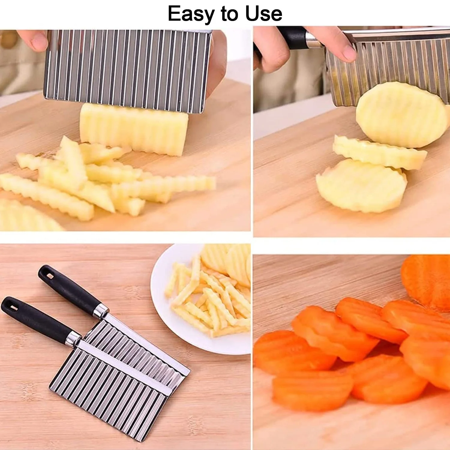 Stainless Steel Crinkle Cutter Knife for Salad and Vegetables - Image 8