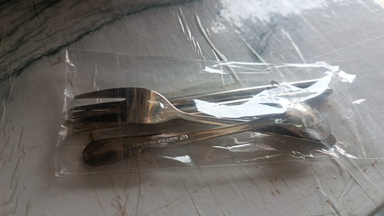 Stainless Steel Cutlery Spoon, Fork & Pair of Chopstick Set - Image 7