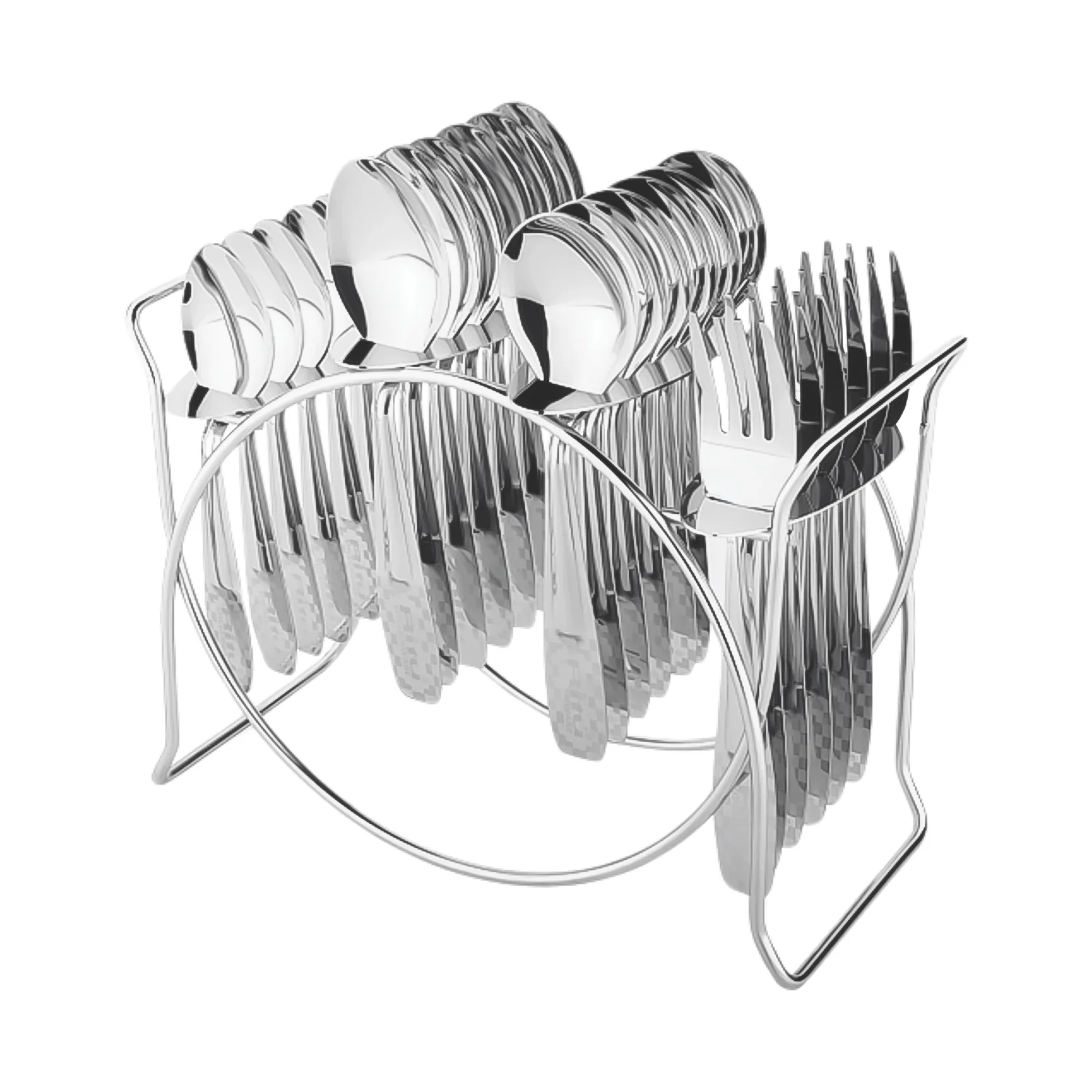 Stainless Steel Cutlery Set with Elegant Storage Stand (24 Pc) - Image 11