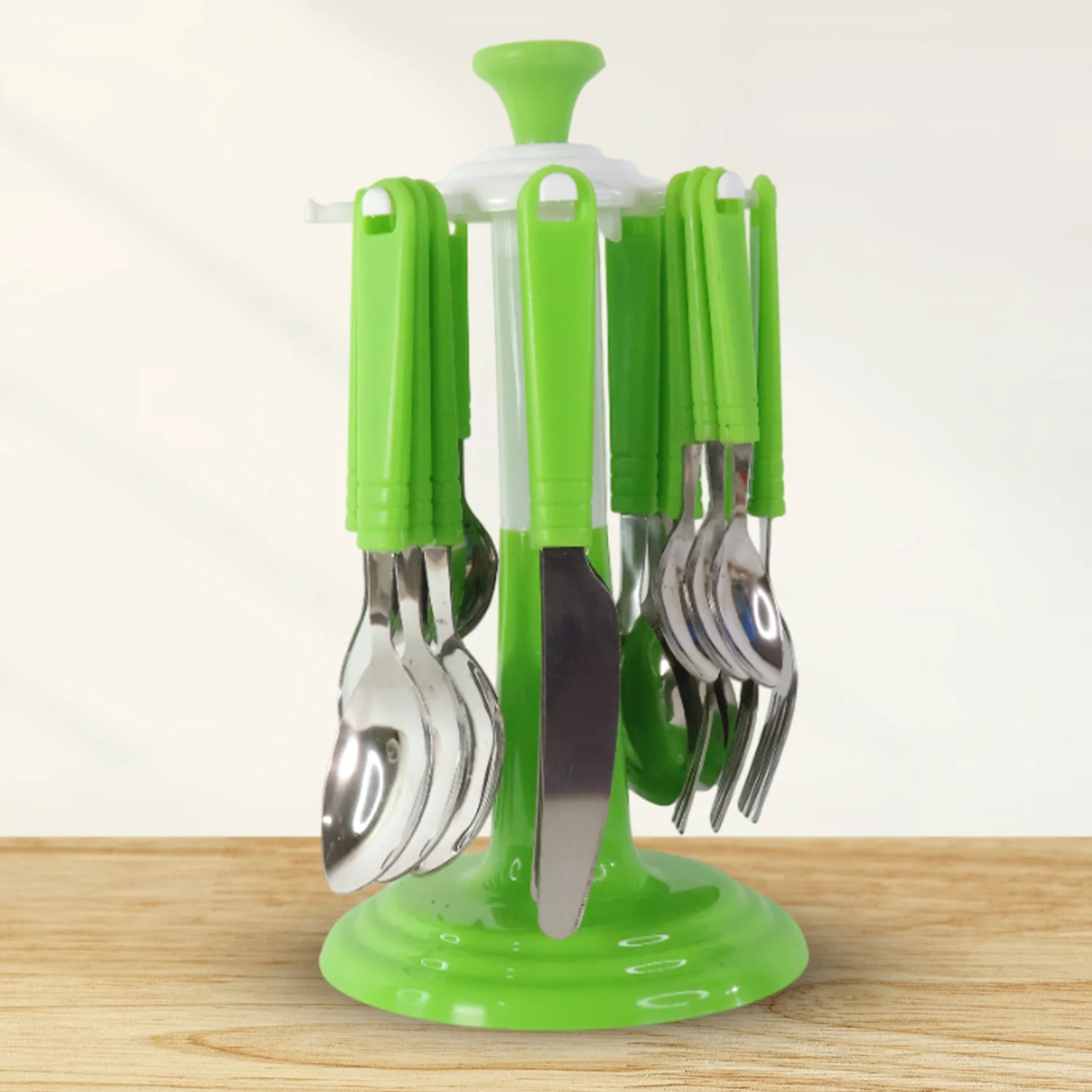 Stainless Steel Cutlery Set with Stand - (24 Pc) - Image 6