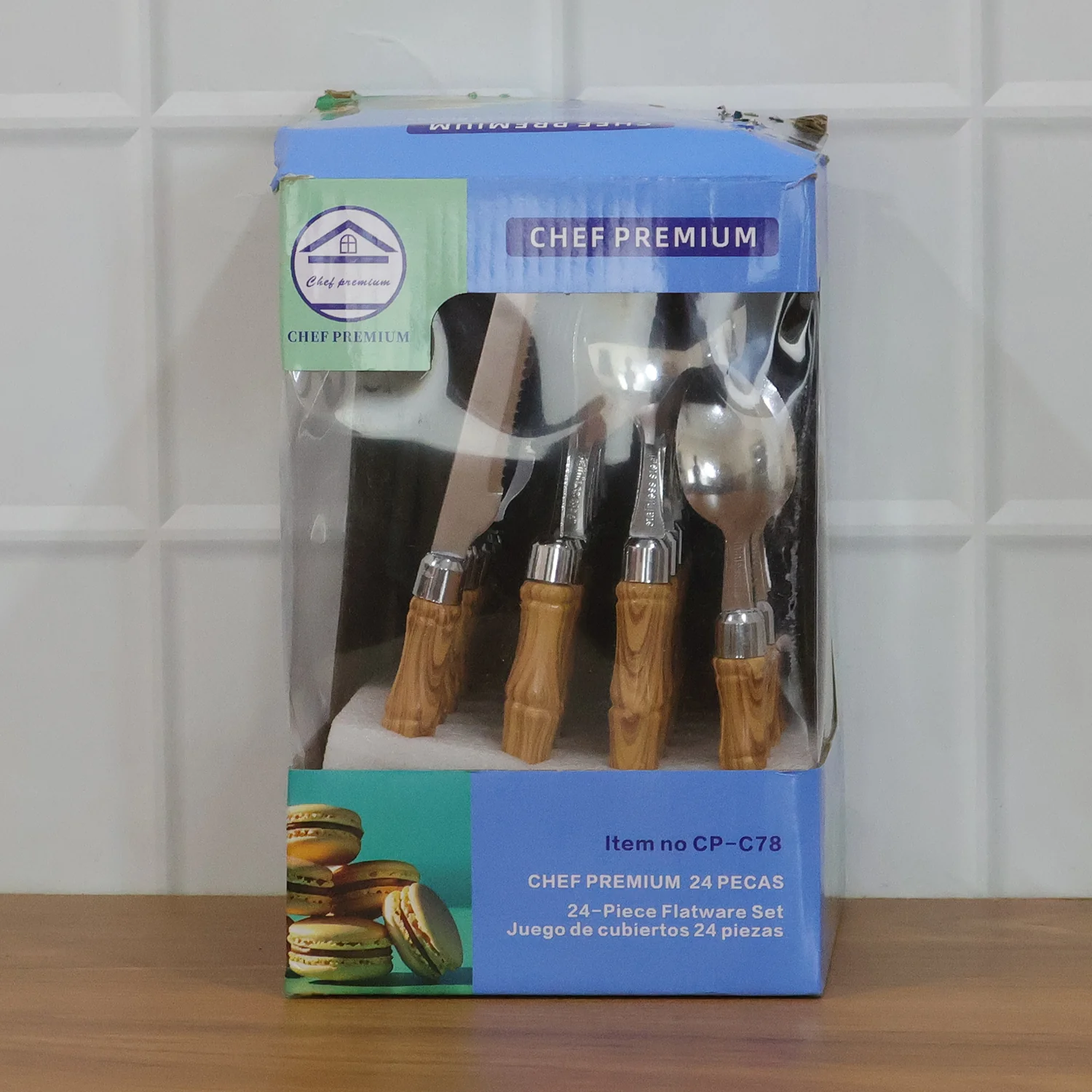 Stainless Steel Cutlery Set with Wooden Finish Handle (24 Pc Set) - Image 8