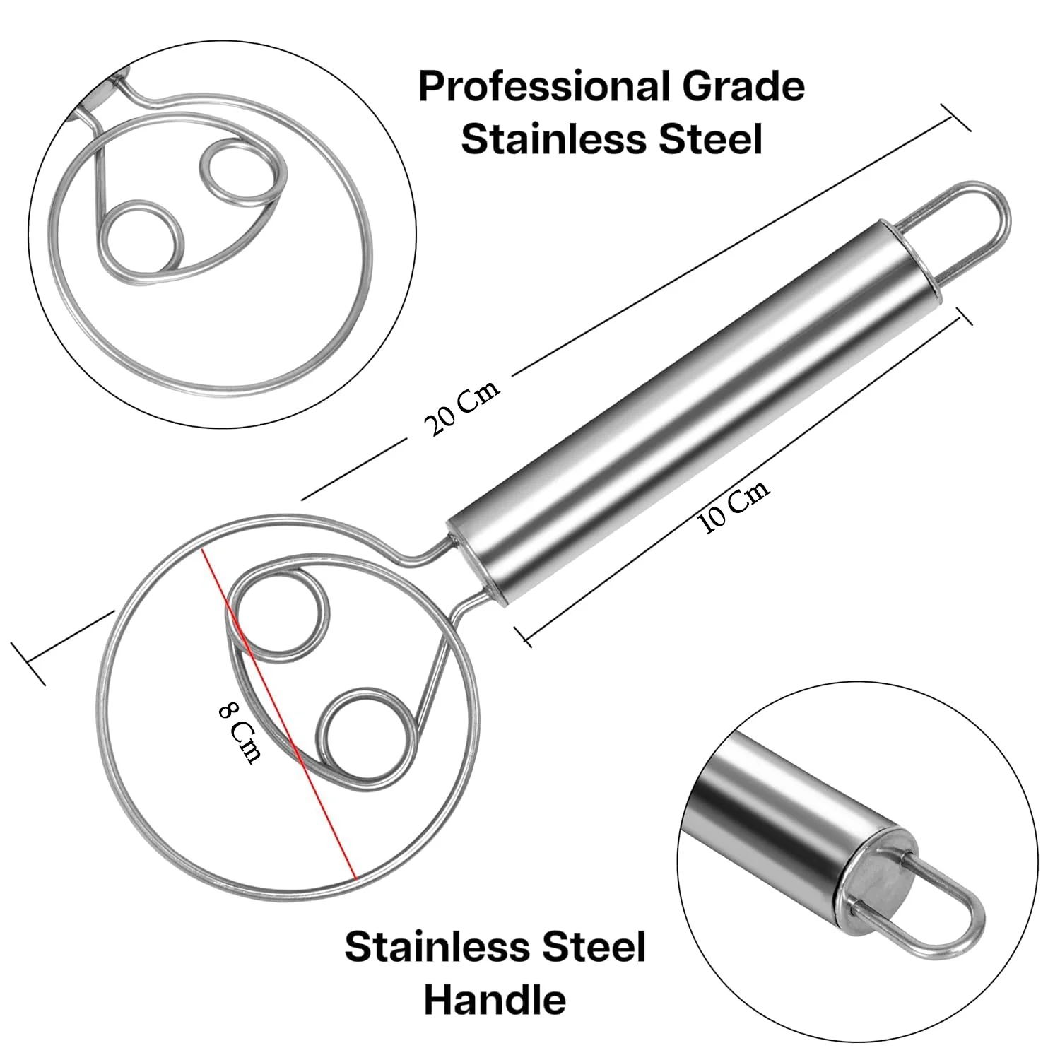 Stainless Steel Danish Dough Whisk - (1 Pc / Big) - Image 3