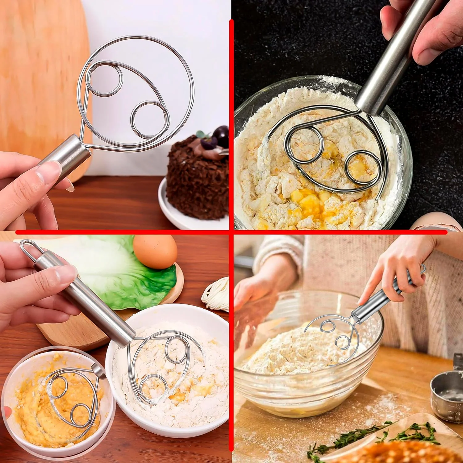 Stainless Steel Danish Dough Whisk - (1 Pc / Big) - Image 4