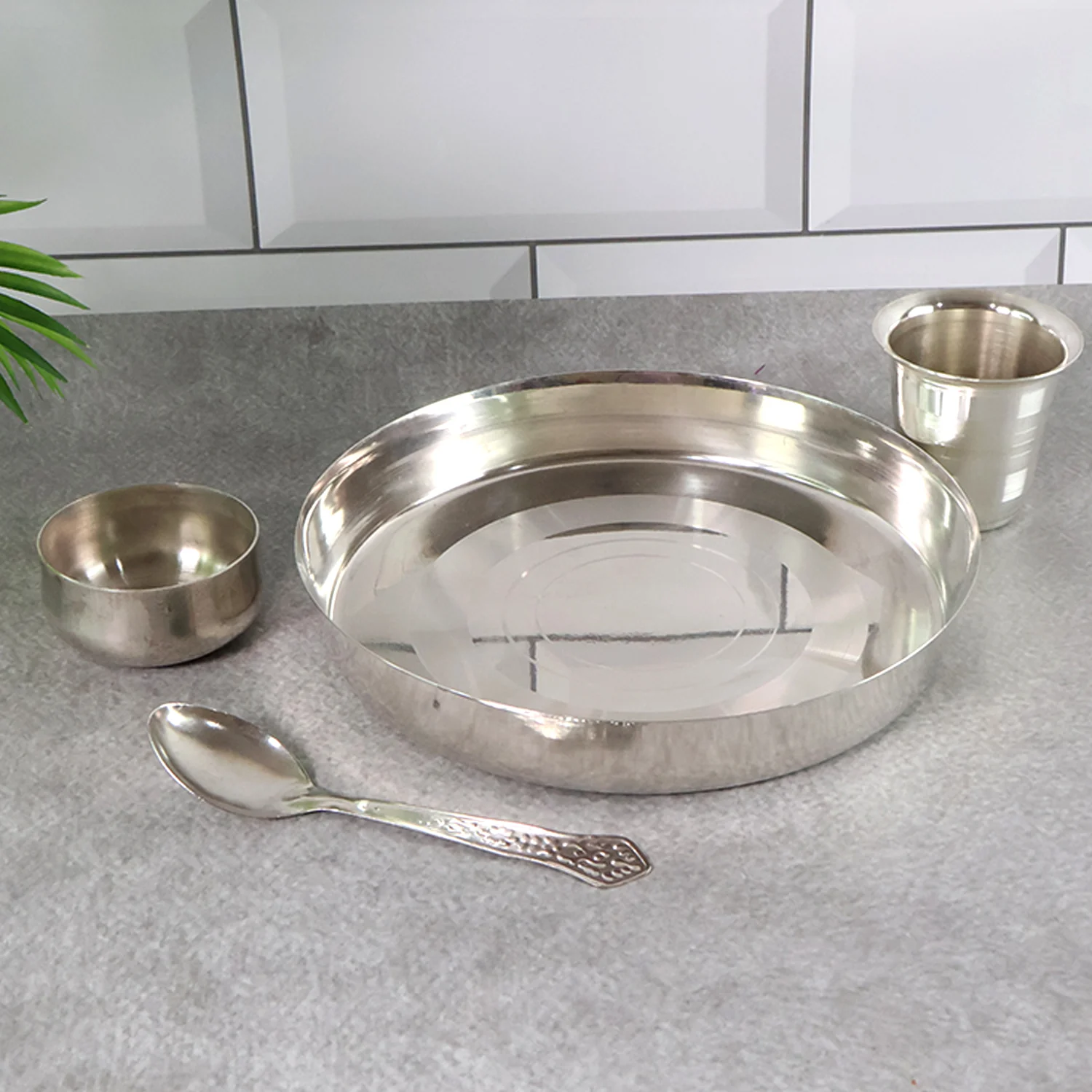 Stainless Steel Pooja Thali - (Set) - Image 3
