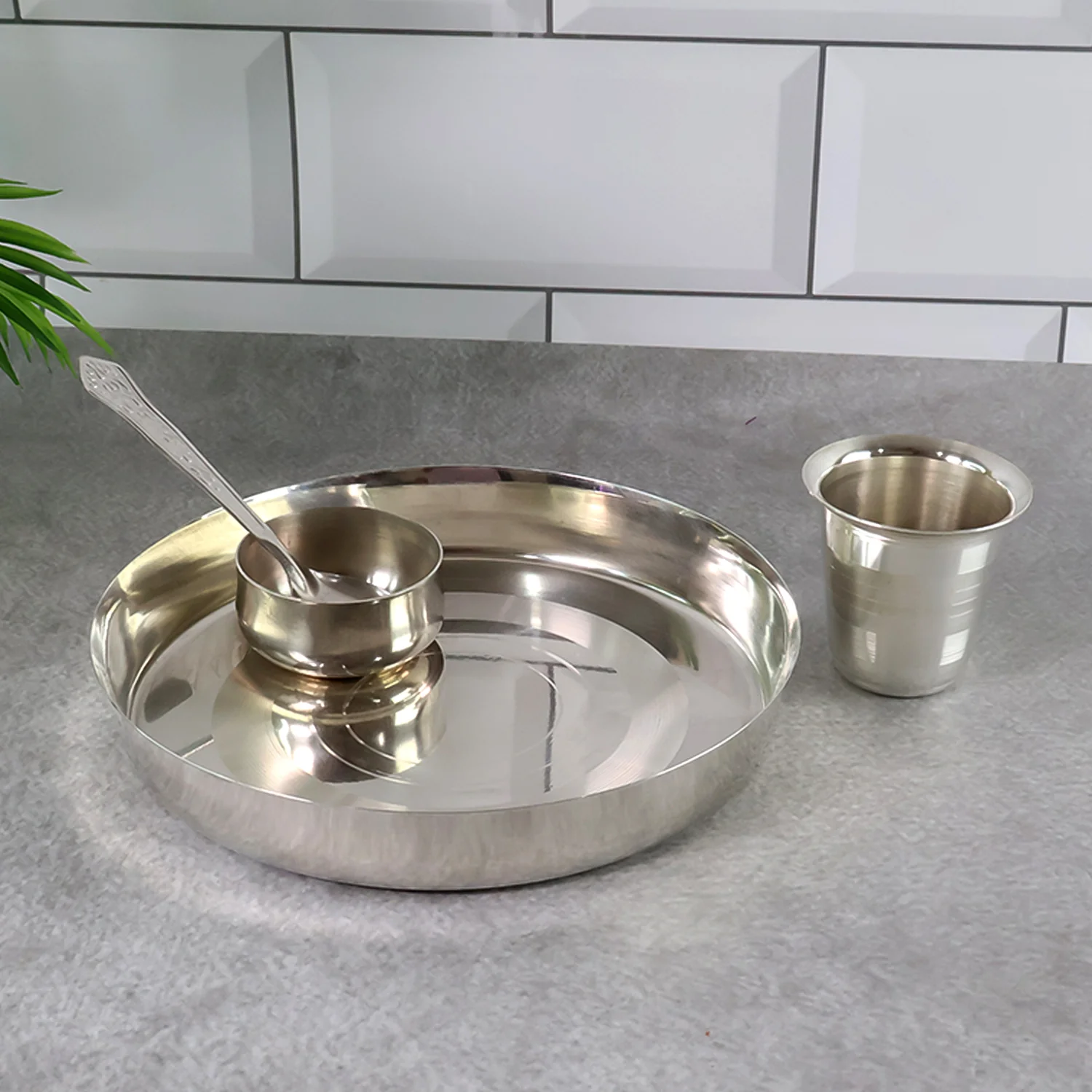 Stainless Steel Pooja Thali - (Set) - Image 4