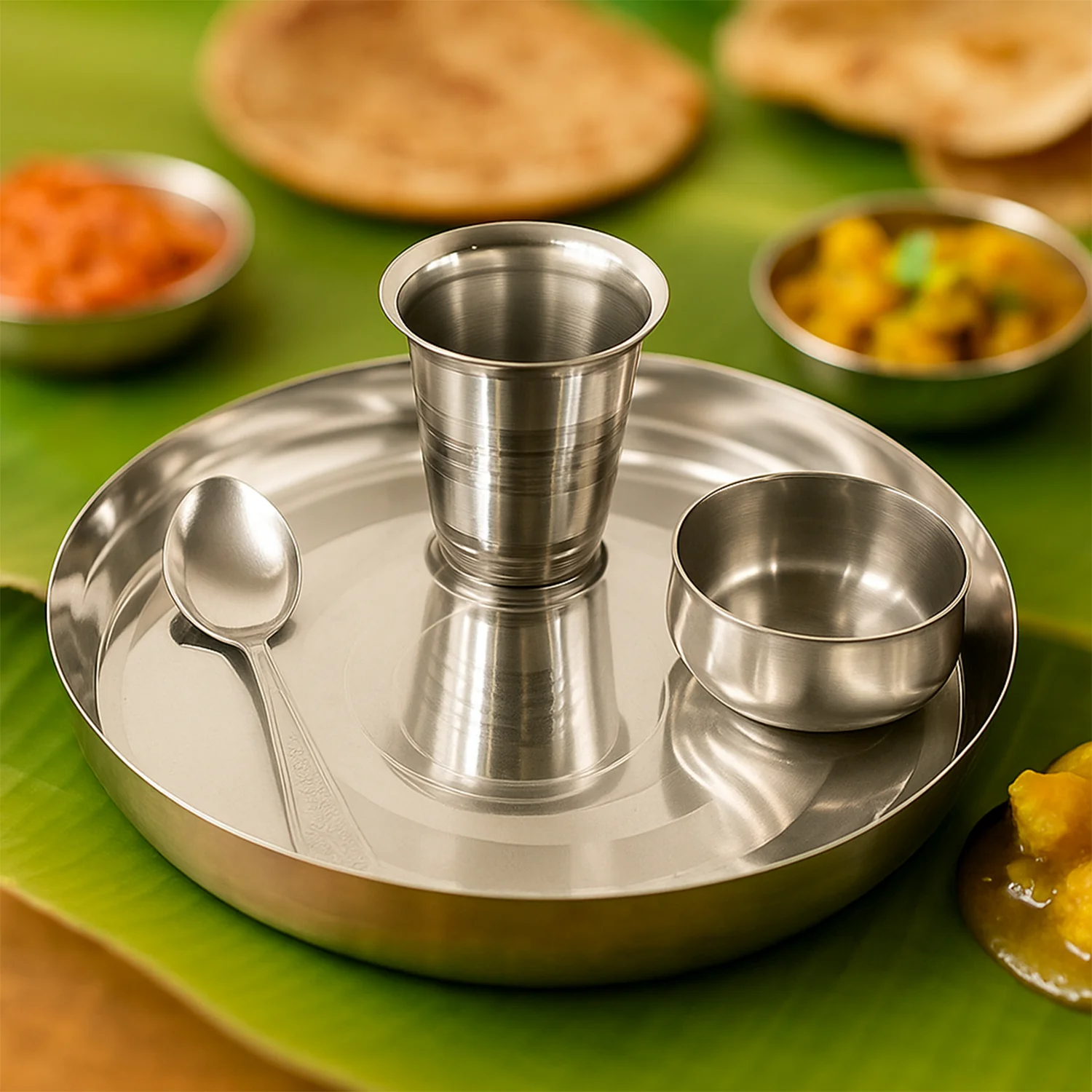 Stainless Steel Pooja Thali - (Set) - Image 6