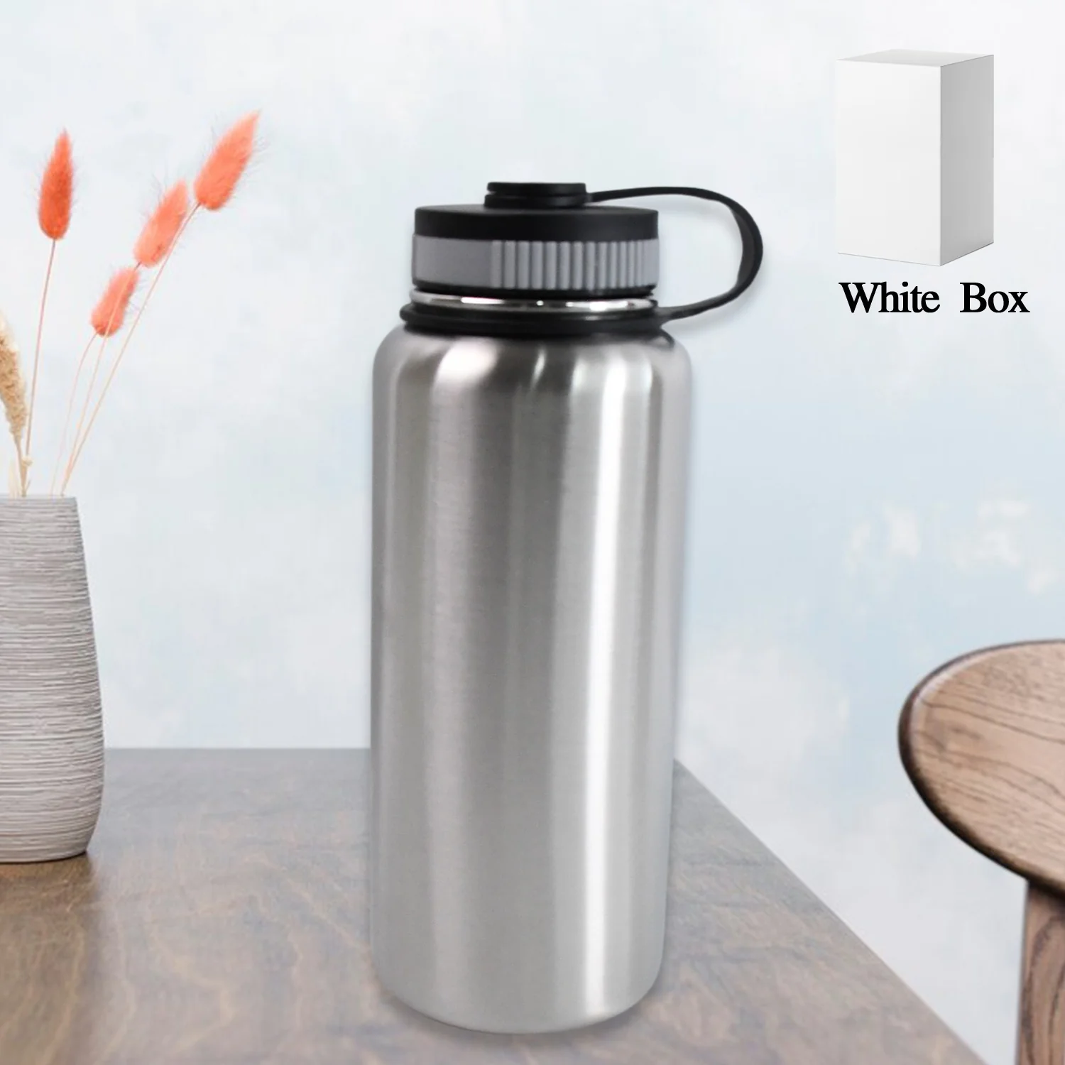 Stainless Steel Double Wall Vacuum-Insulated Drink Water Bottle (1000 ML / Mix Color) - Image 3