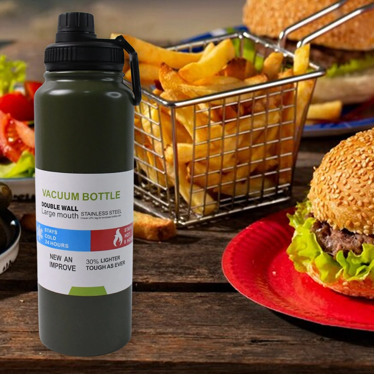 Stainless Steel Double Wall Vacuum-Insulated Drink Water Bottle (800 ML Approx / Mix Color) - Image 6