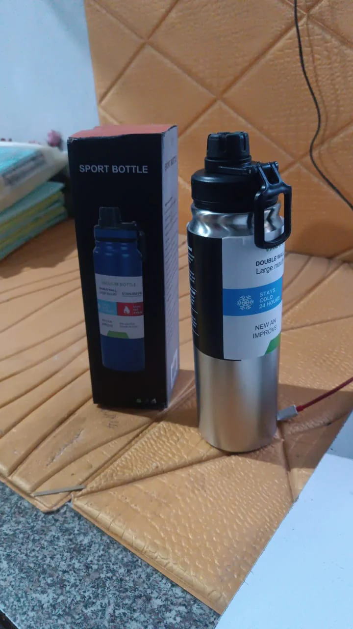 Stainless Steel Double Wall Vacuum-Insulated Drink Water Bottle (600 ML Approx) - Image 7