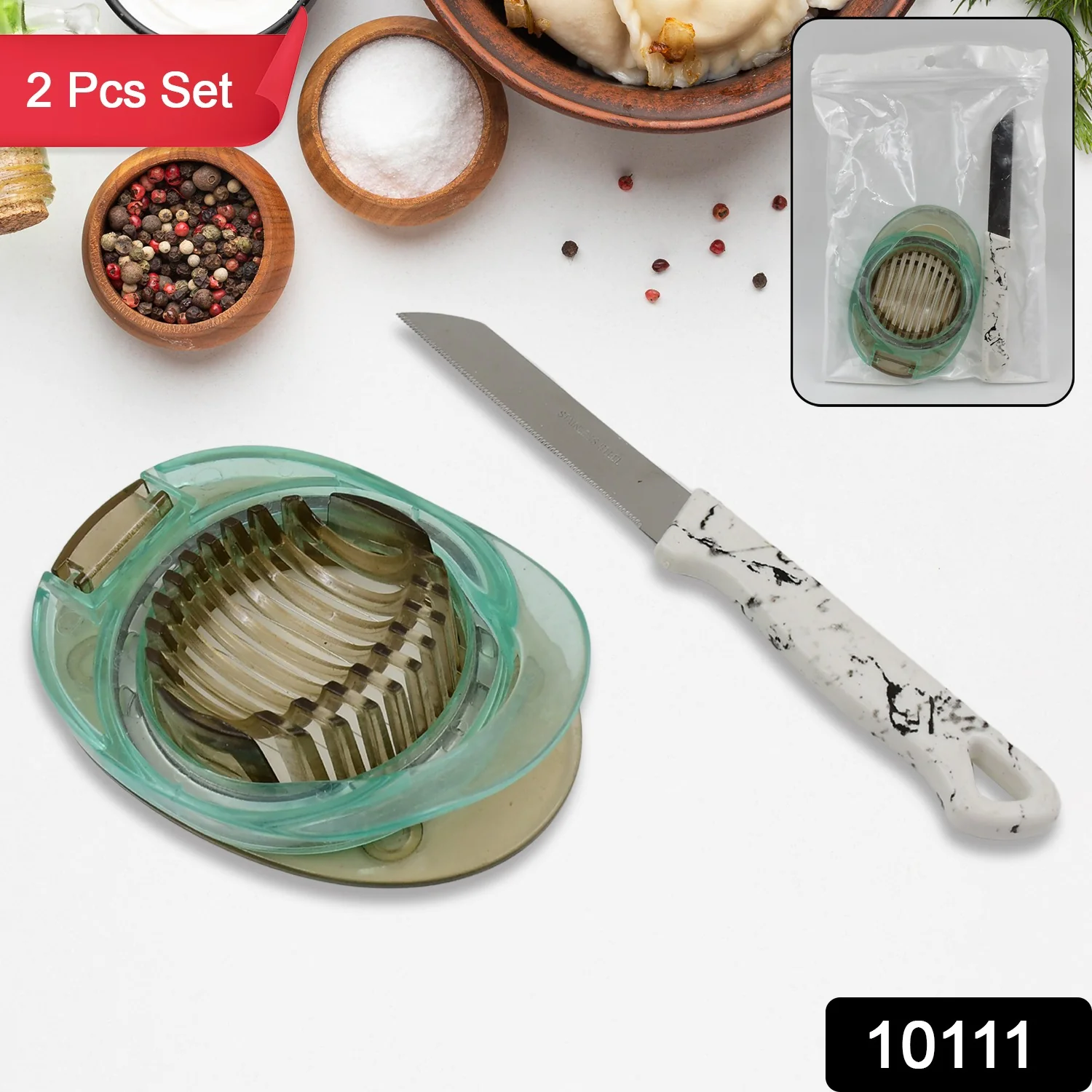 Stainless Steel, Egg Slicer & Knife (2 Pc Set) - Image 2