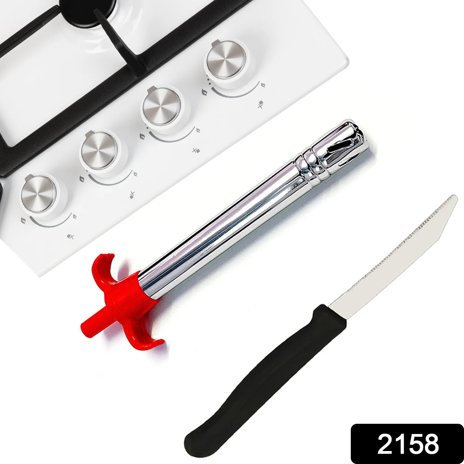 Stainless Steel Electronic Gas Lighter and Knife (2 in 1) - Image 2