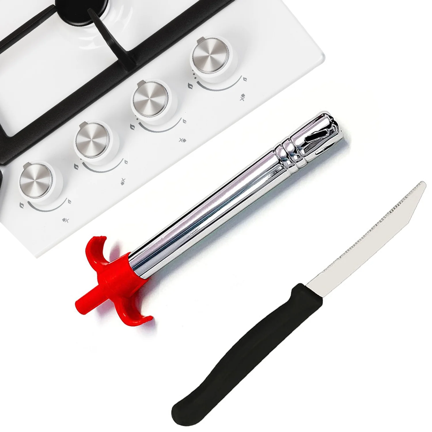 Stainless Steel Electronic Gas Lighter and Knife (2 in 1) - Image 3