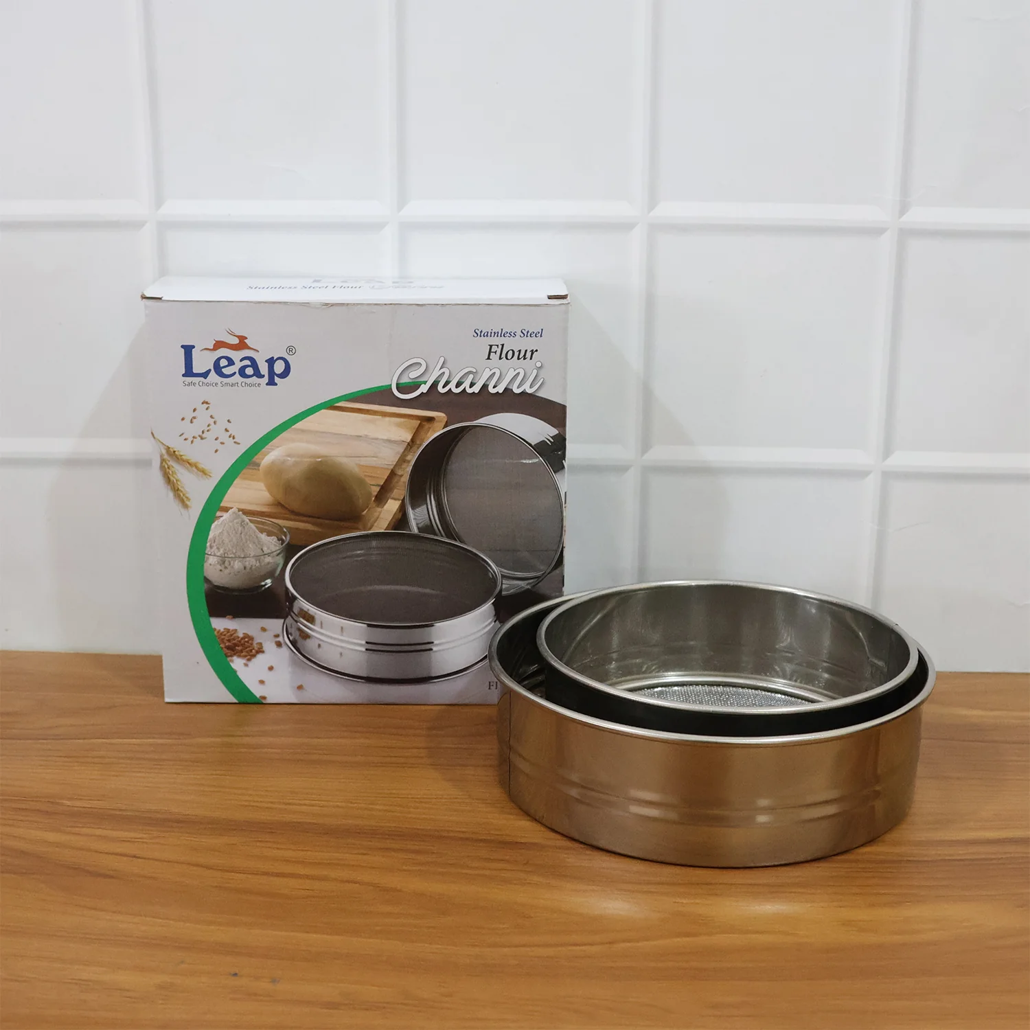 Stainless Steel Fine Mesh Atta Chalni Sieve Set (2 Pc Set) - Image 8