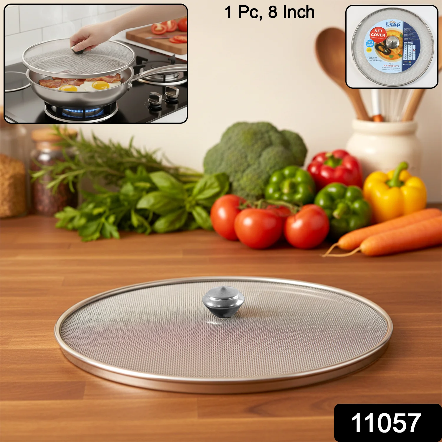 Stainless Steel Fine Mesh Food Net Cover Lid – 8 Inch - Image 2
