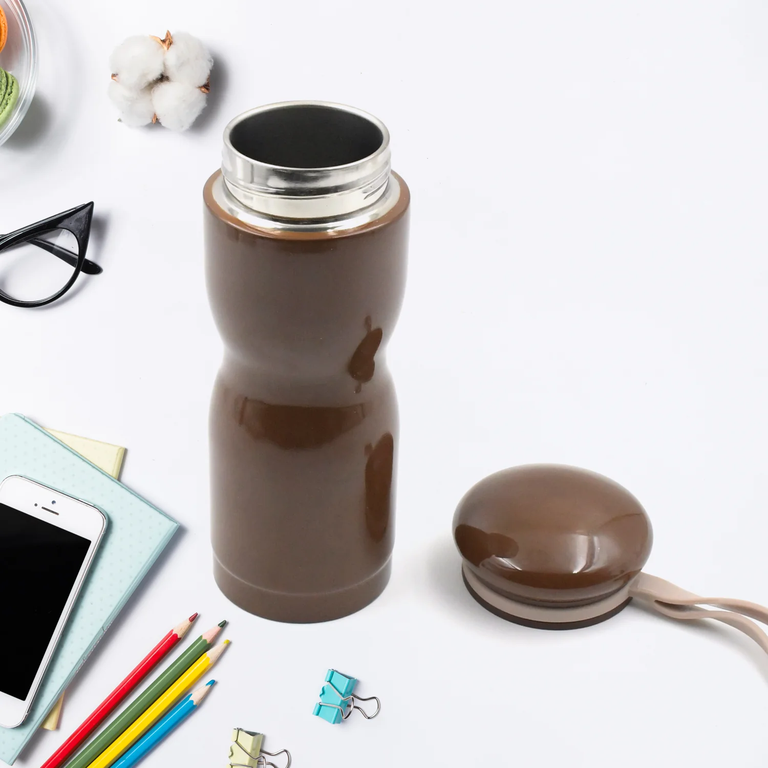 Stainless Steel Flask Water Bottle With Dori Easy To Carry, Fridge Water Bottle, Leak Proof, Rust Proof, Hot & Cold Drinks, Gym BPA Free Food Grade Quality, For office/Gym/School (280 ML) - Image 3
