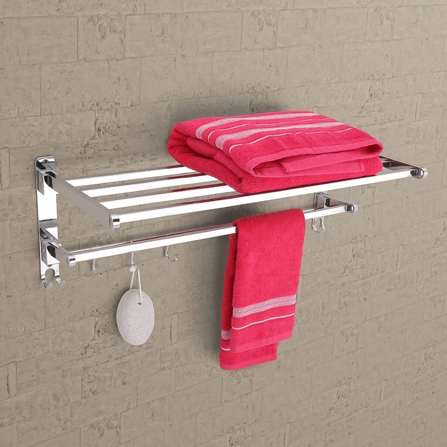 Stainless Steel Folding Towel Stand For Bathroom - Image 4