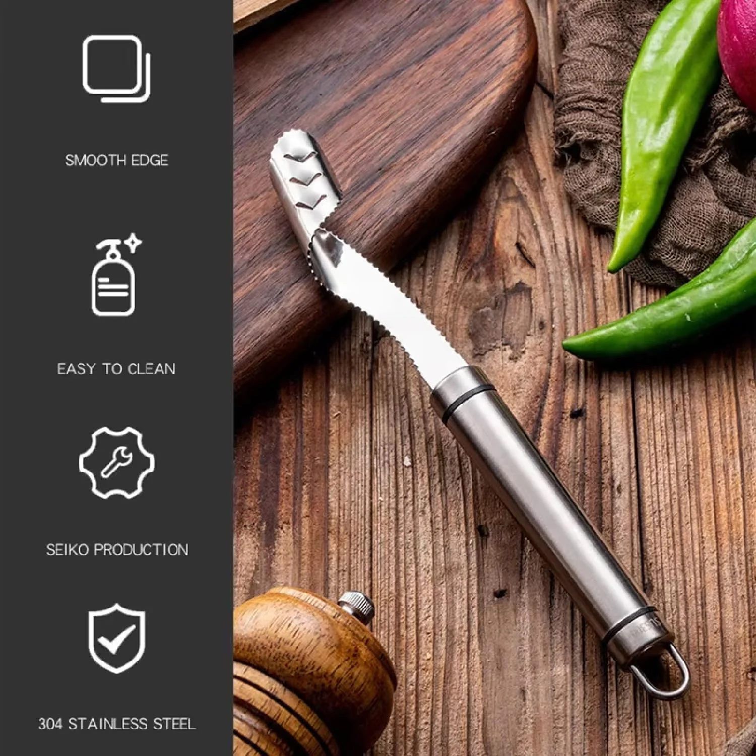 Stainless Steel Fruit & Vegetable Corer and Slicer Tool (1 Pc) - Image 8