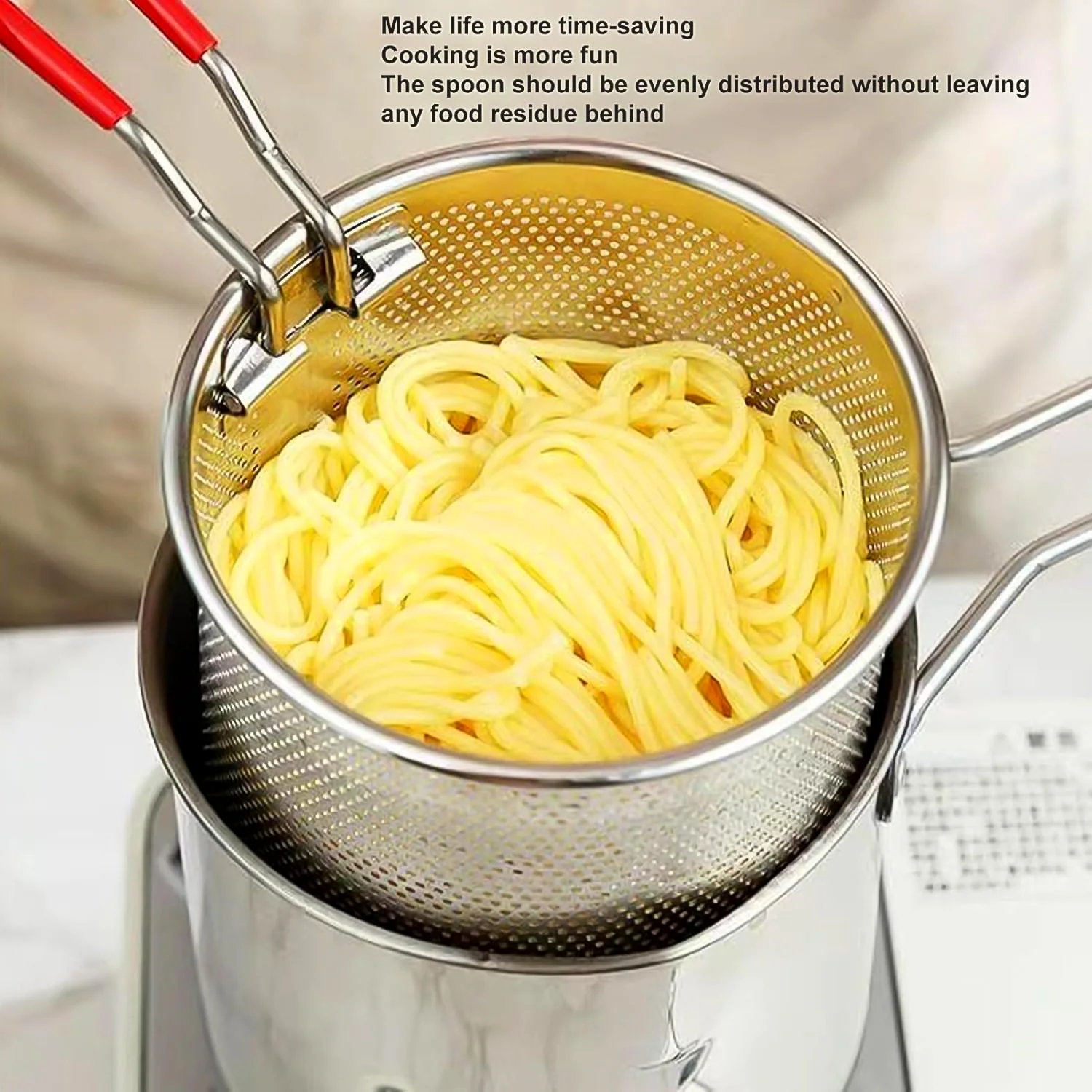 Small Deep Frying Pot With Strainer Basket (2 Pc Set / 1200 ML)) - Image 7