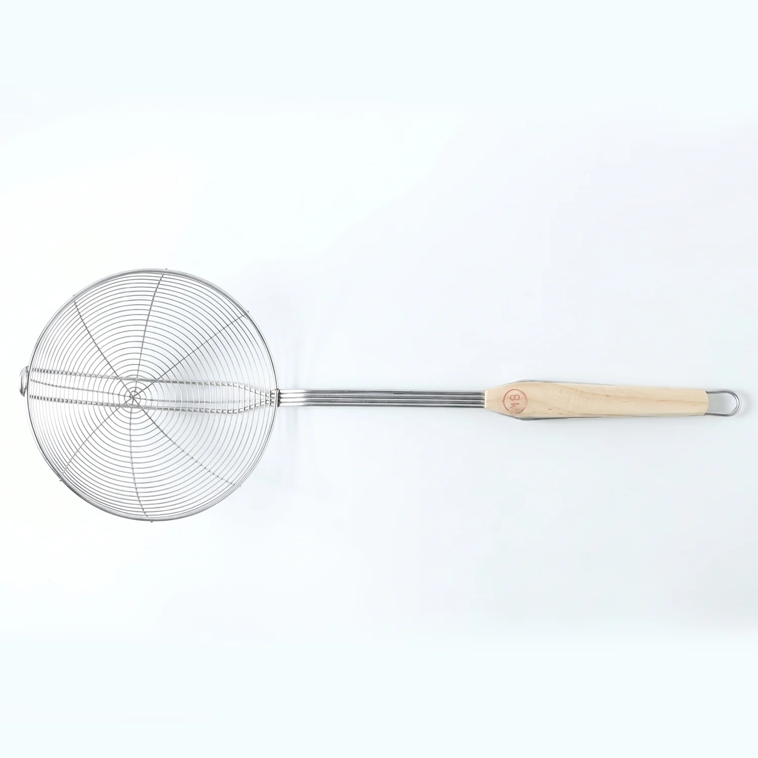 Stainless Steel Frying Skimmer Strainer with Wooden Handle (1 Pc, 45 Cm) - Image 4