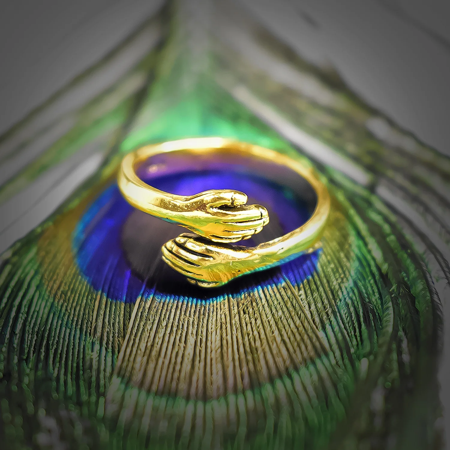 Stainless Steel Gold Plated Simple Style Hug Adjustable Ring - Image 2