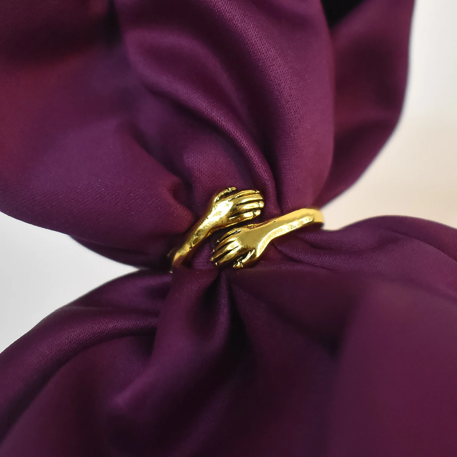 Stainless Steel Gold Plated Simple Style Hug Adjustable Ring - Image 4