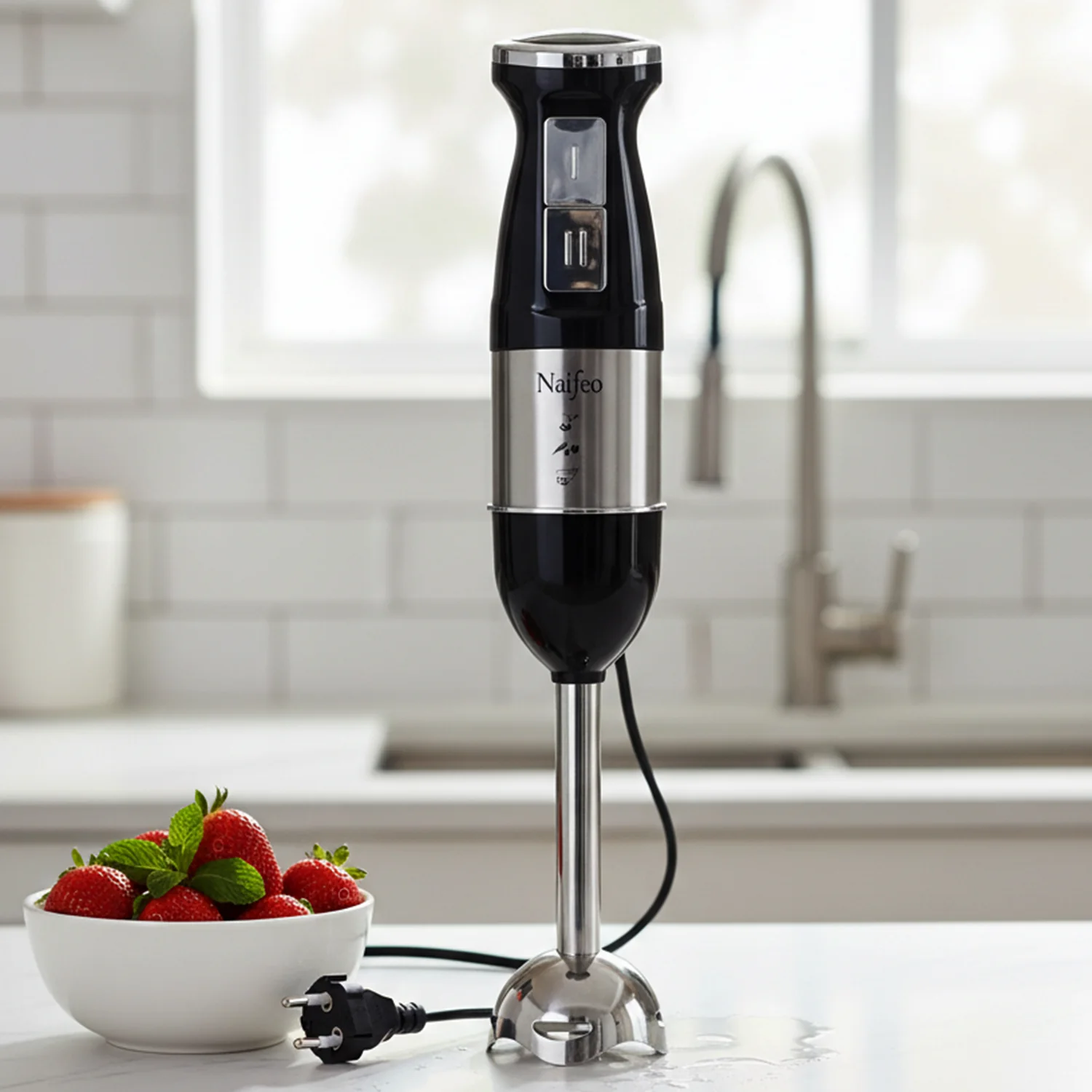 Stainless Steel Handheld Emulsion Blender With Four-blade Blade (300W / 1 Pc) - Image 7
