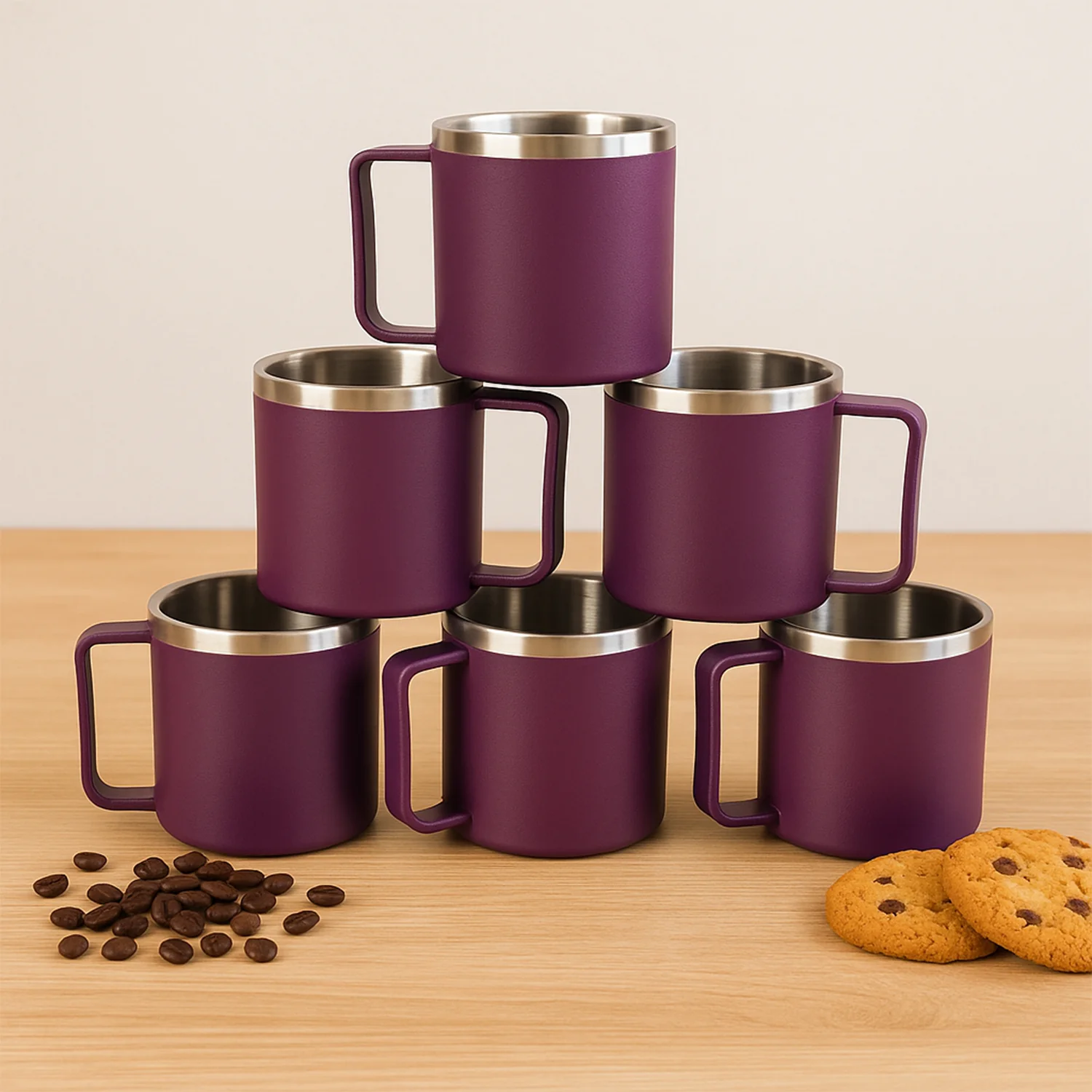 Supermom Stainless Steel Inner Coffee Mug Set (200ML / 6 Pc) - Image 4