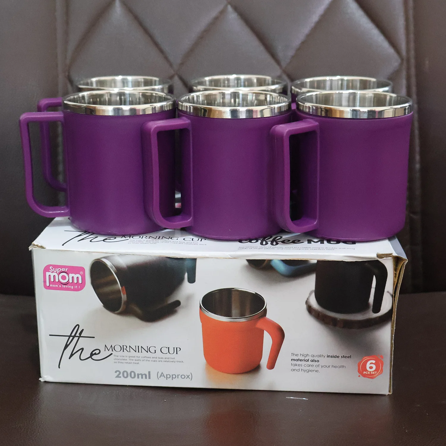 Supermom Stainless Steel Inner Coffee Mug Set (200ML / 6 Pc) - Image 9