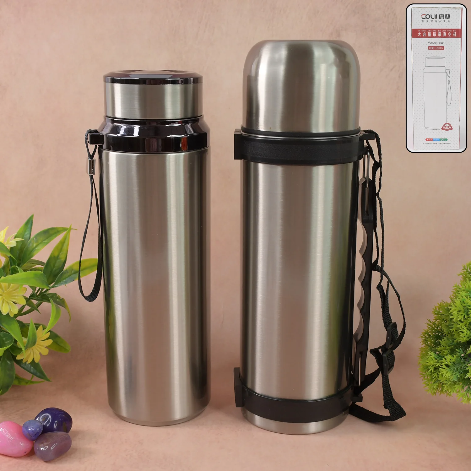 Stainless Steel Insulated Vacuum Bottle (1200ml Approx / Mix Color / 1 Pc) - Image 6