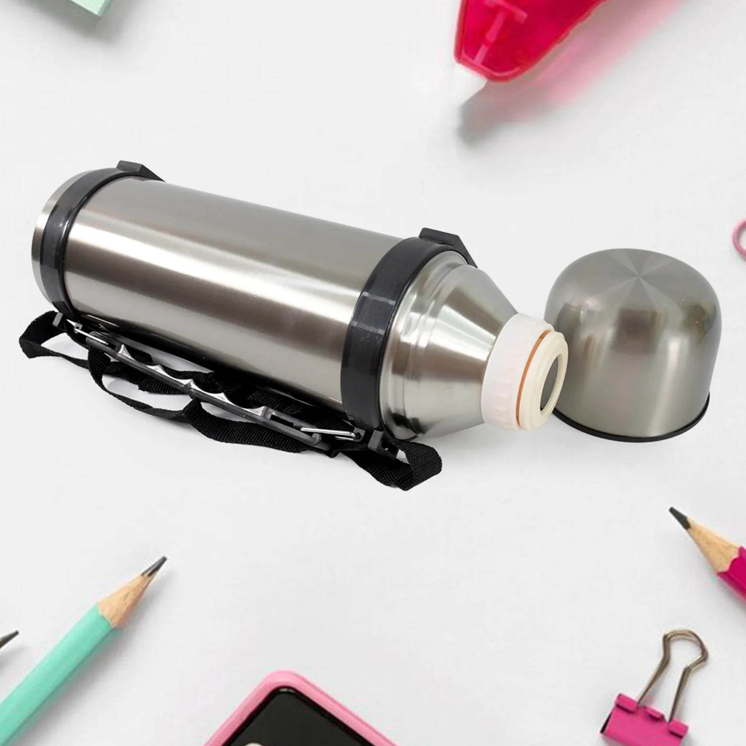 Stainless Steel Insulated Vacuum Bottle (1200ml Approx / Mix Color / 1 Pc) - Image 7
