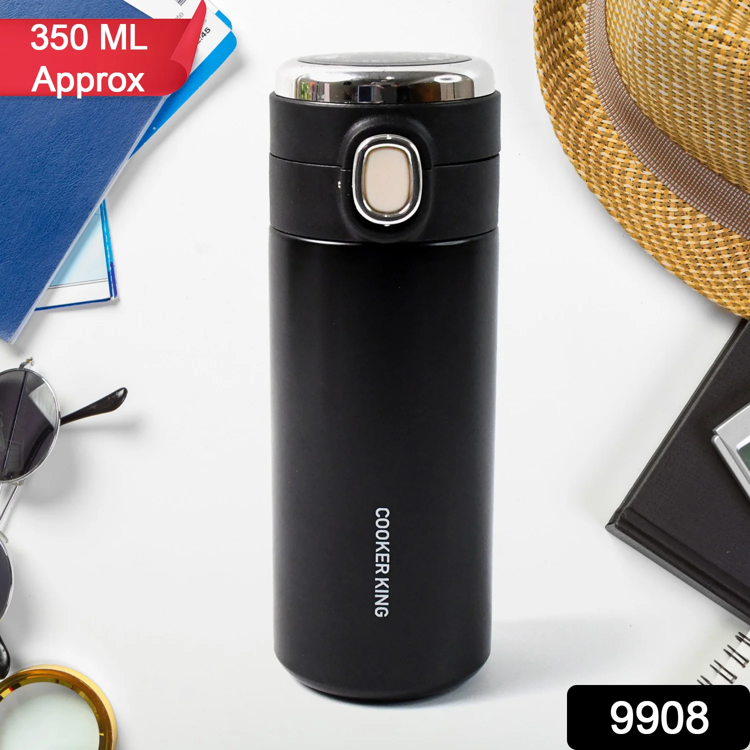Stainless Steel Insulated Vacuum Bottle With Insulated Cap Lock (350ml) Approx - Image 2