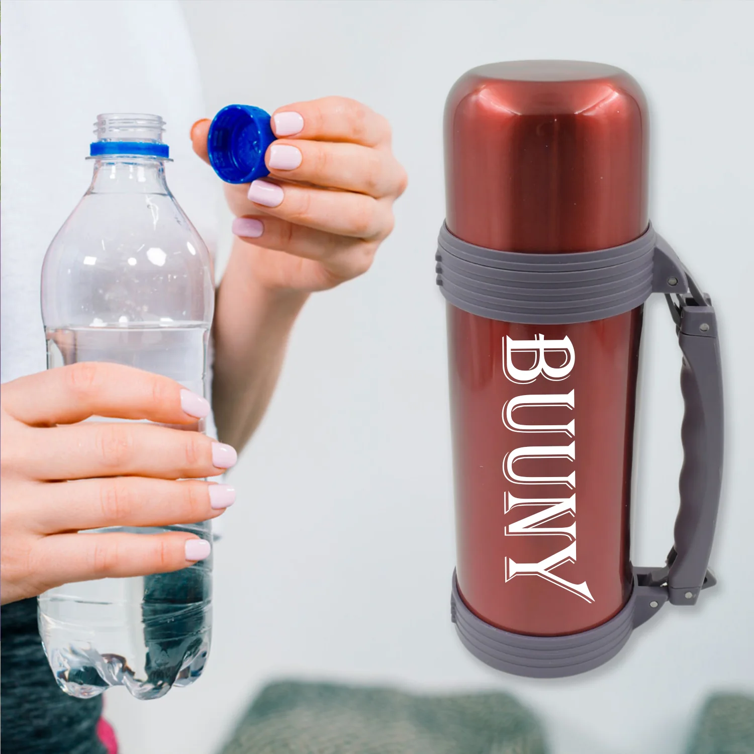 Customize Stainless Steel Insulation Thermos, Double-Wall Vacuum Insulated Water Bottle For Travel, Outdoor Fitness Portable Travel Pot, Camping Coffee, Portable Car, Travel Keep Hot & Cold Large Capacity (1200 ML) - Image 2