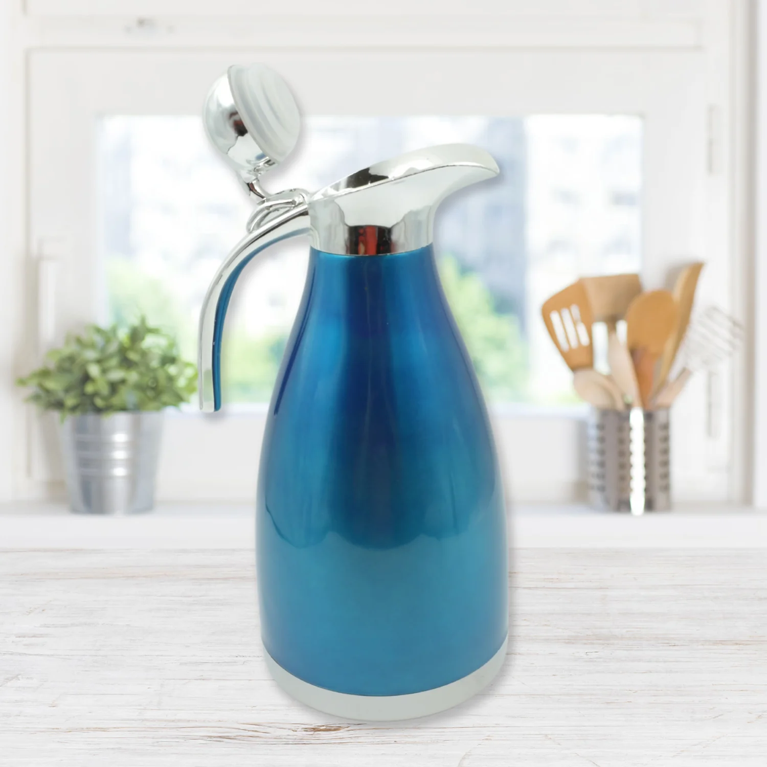 Vacuum Insulated Kettle Jug, Vacuum Insulated Thermos Kettle Jug Insulated Vacuum Flask, Vacuum Kettle Jug Stainless Steel For Milk ,Tea ,Beverage Home Office Travel Coffee (2 Ltr / 1Pc) - Image 3