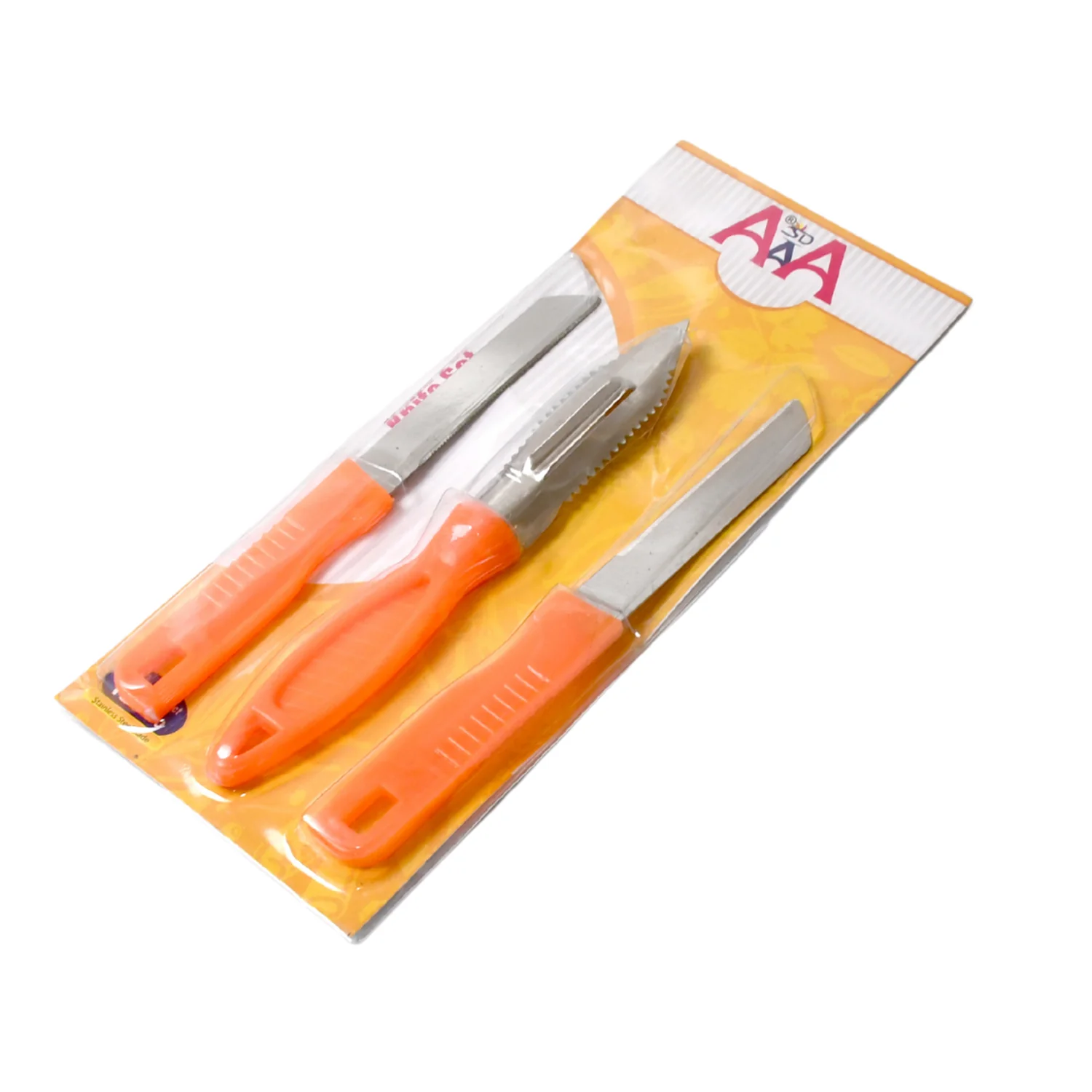 3in1 Multipurpose Stainless Steel Classic Kitchen Knife Set of 3 - Image 4