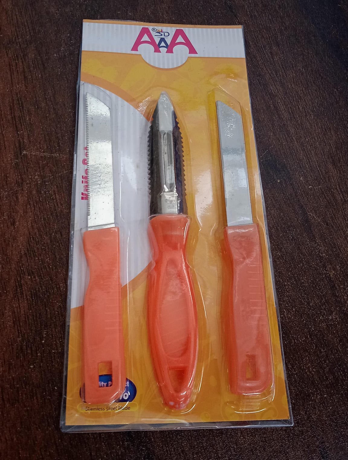3in1 Multipurpose Stainless Steel Classic Kitchen Knife Set of 3 - Image 8