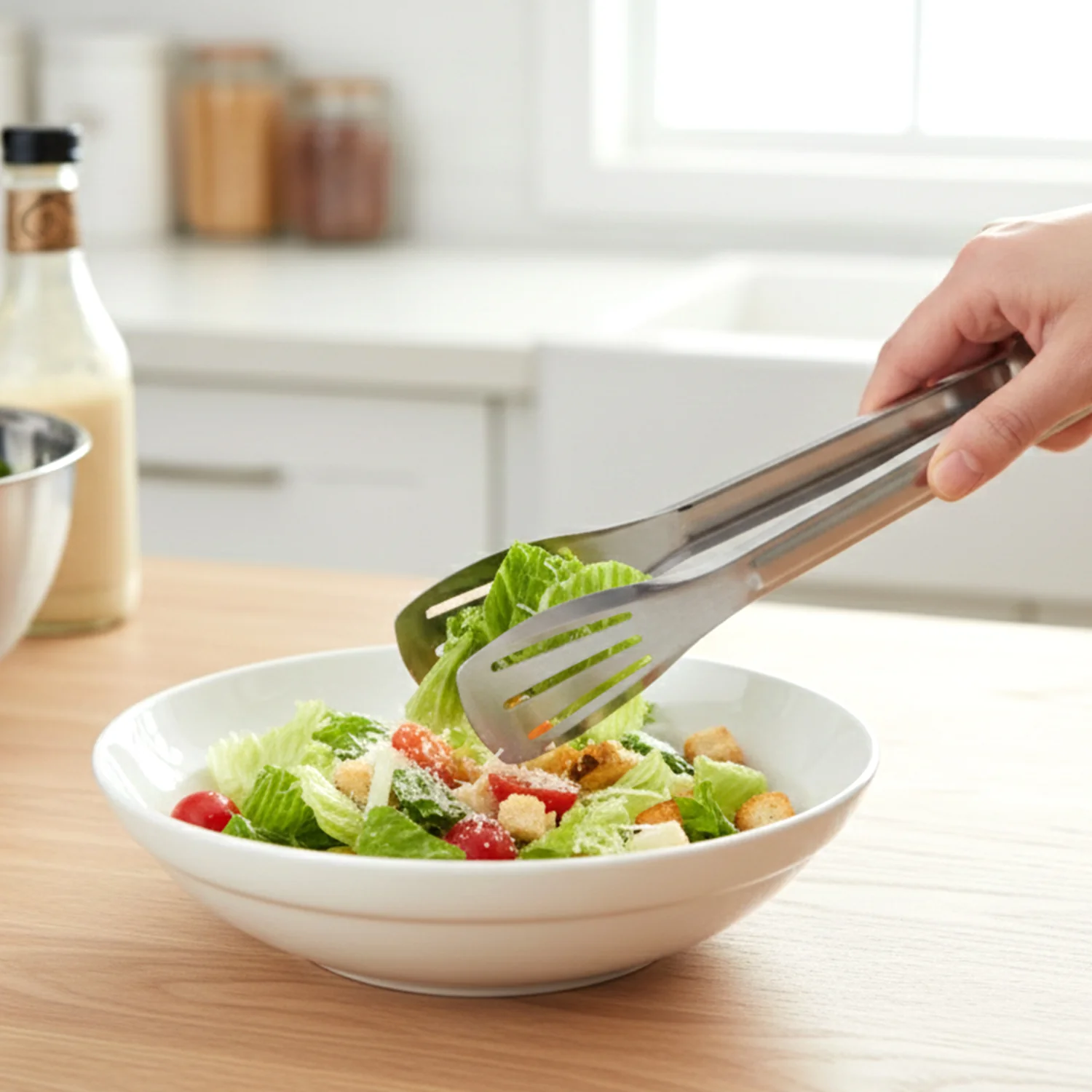 Stainless Steel Kitchen Serving Tongs (1 Pc) - Image 3