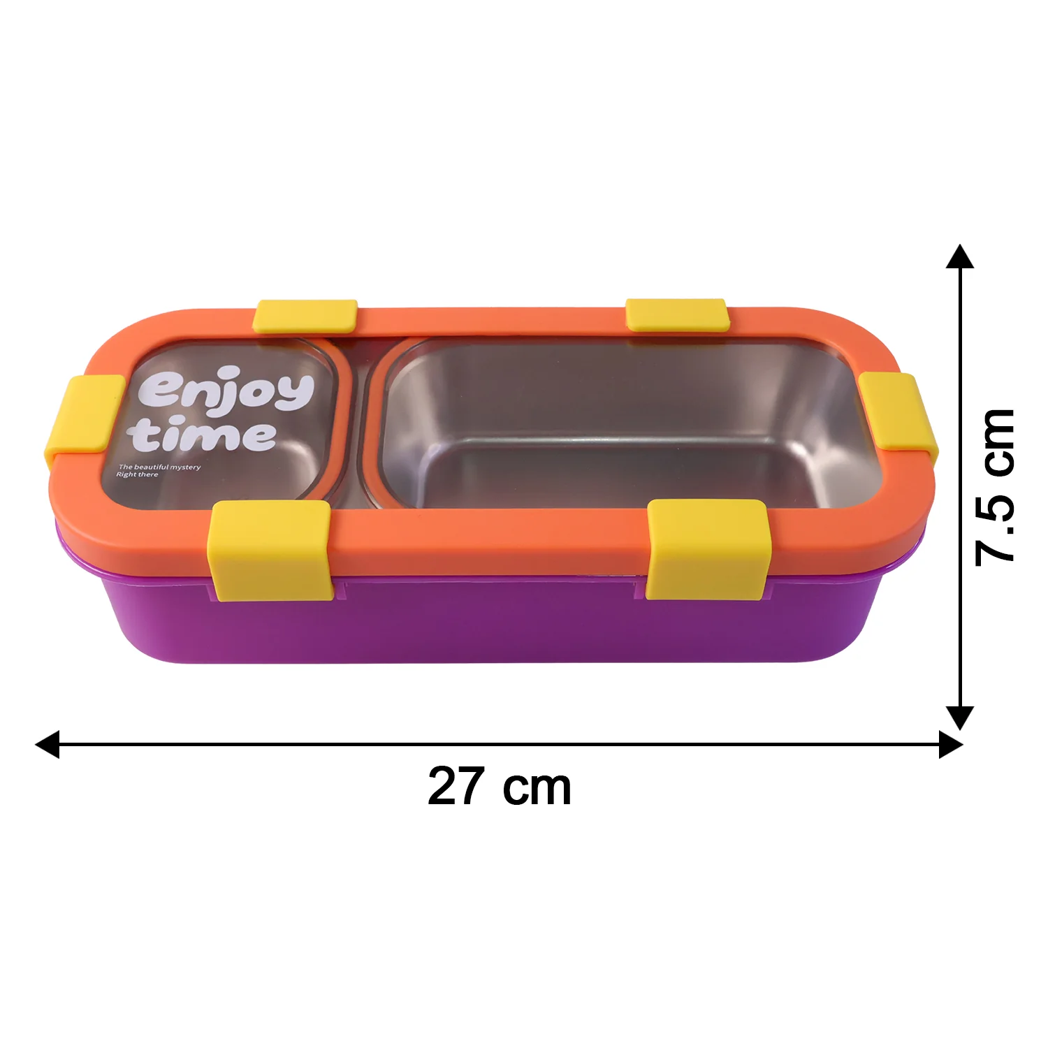 Stainless Steel Leak-Proof Lunch Box with 2 Compartments With Spoon & fork - Image 6
