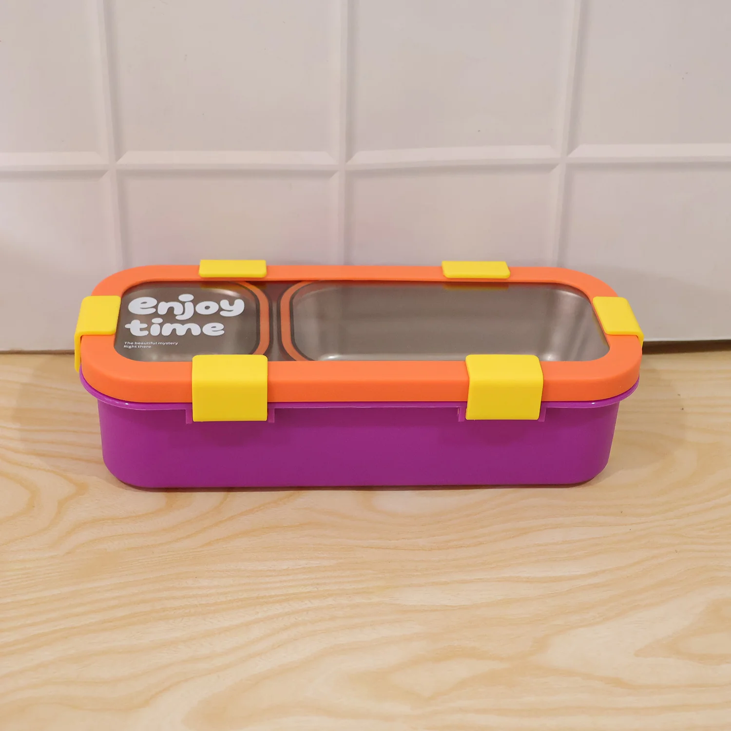 Stainless Steel Leak-Proof Lunch Box with 2 Compartments With Spoon & fork - Image 9