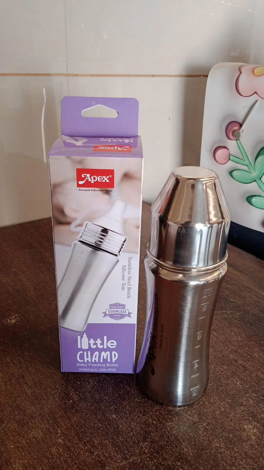 Apex Stainless Steel Little Champ Baby Feeding Bottle  (250 ml) - Image 7