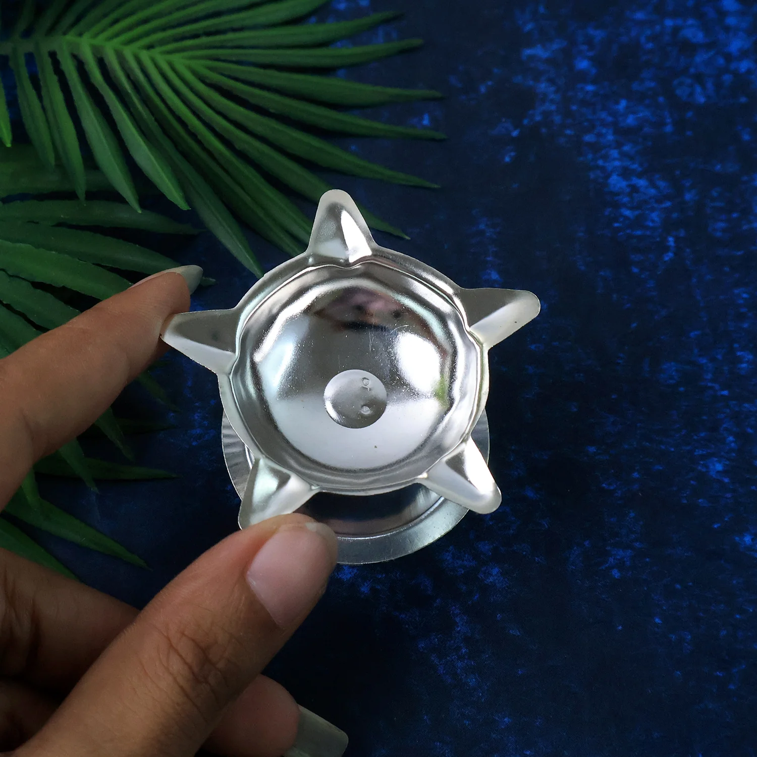 Stainless Steel Lotus Design Diya (1 Pc) - Image 3